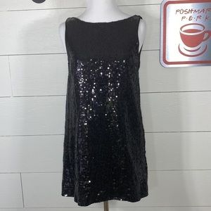 Vintage free people stretchy sequin shift dress, black